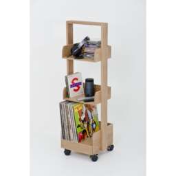 Wireworks Mini Bookie Rolling Bookcase - Oak - thumbnail 6