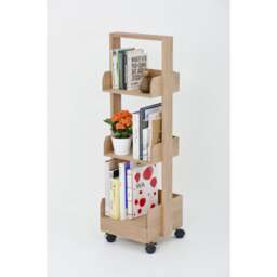 Wireworks Mini Bookie Rolling Bookcase - Oak