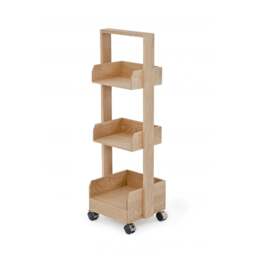 Wireworks Mini Bookie Rolling Bookcase - Oak - thumbnail 2