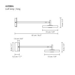 Umage Asteria Long Monochrome Wall Light - Polished Brass Colour: Polished Brass, Mounting: Hardwired - thumbnail 6