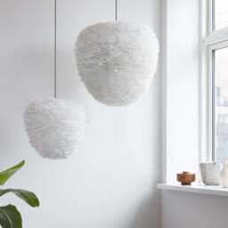 Umage Eos Evia Feather Pendant Shade - Light Grey - Large - 55cm with Black Rosette Cord Set With or Without Cord Set: With Black Rosette Cord Set - thumbnail 3