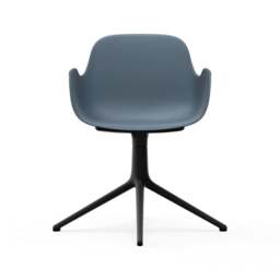 Normann Copenhagen Form Armchair Swivel - 4 Leg - Blue - Black Legs Shell Colour: Blue, Leg Colour: Black - thumbnail 2