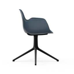 Normann Copenhagen Form Armchair Swivel - 4 Leg - Blue - Black Legs Shell Colour: Blue, Leg Colour: Black - thumbnail 3