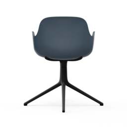 Normann Copenhagen Form Armchair Swivel - 4 Leg - Blue - Black Legs Shell Colour: Blue, Leg Colour: Black - thumbnail 4