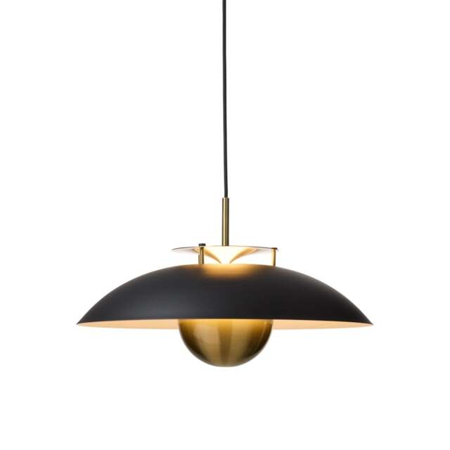 Halo Design Stepp Pendant Light - 46cm - Black/Antique Brass Size: O 46cm, Colour: Black / Antique Brass - image 1