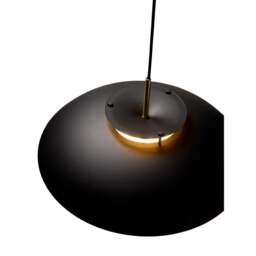Halo Design Stepp Pendant Light - 46cm - Black/Antique Brass Size: O 46cm, Colour: Black / Antique Brass - thumbnail 2