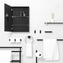 Wireworks Slimfit Magnifier Bathroom Cabinet 600 - Dark Oak - thumbnail 6