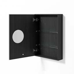 Wireworks Slimfit Magnifier Bathroom Cabinet 600 - Dark Oak - thumbnail 2