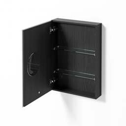 Wireworks Slimfit Magnifier Bathroom Cabinet 600 - Dark Oak - thumbnail 4