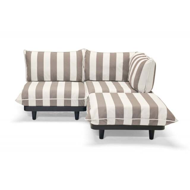 Fatboy Paletti Modular Outdoor Lounge Furniture - Cacao Stripe Option: 2 Seater Right + Hocker