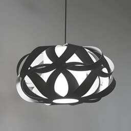 Shropshire Shades Cruz Lampshade - Grey - Large 65cm - With Black Rosette Cord Set Colour: Grey, Size: Large 65cm, Cord Set Option: With Black Rosette - thumbnail 6