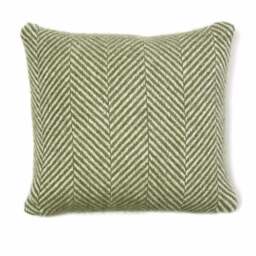 Tweedmill Textiles Pure New Wool Cushion - Fishbone - Olive Green - 50cm x 50cm