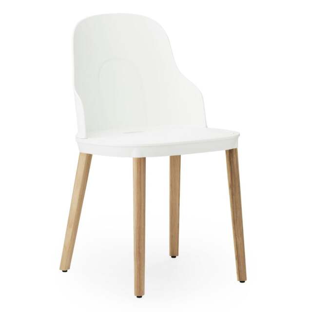 Normann Copenhagen Allez Chair - White - Lacquered Oak Legs - Polyamide Seat Colour: White, Leg Colour: Lacquered Oak, Seat Option: Polyamide - image 1