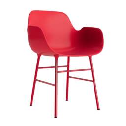 Normann Copenhagen Form Armchair - Bright Red - Bright Red Legs Shell Colour: Bright Red, Leg Colour: Matching Shell Colour - thumbnail 1