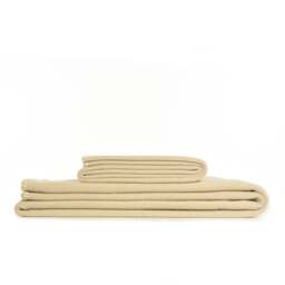 Tweedmill Textiles Plain Fleece Throw with Blanket Stitch - Oatmeal - Small Colour: Oatmeal, Size: Small 72.5x145cm