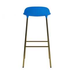 Normann Copenhagen Form Barstool - 75cm - Bright Blue - Brass Legs Shell Colour: Bright Blue, Leg Colour: Brass - thumbnail 4