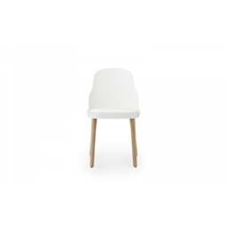 Normann Copenhagen Allez Chair - White - Lacquered Oak Legs - White/Ultra 41594 Leather Upholstered Seat Colour: White, Leg Colour: Lacquered Oak, Sea - thumbnail 3