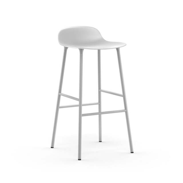 Normann Copenhagen Form Barstool - 75cm - White - White Legs Shell Colour: White, Leg Colour: Matching Shell Colour - image 1
