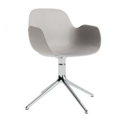 Normann Copenhagen Form Armchair Swivel - 4 Leg - Warm Grey - Aluminium Legs Shell Colour: Warm Grey, Leg Colour: Aluminium