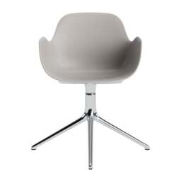 Normann Copenhagen Form Armchair Swivel - 4 Leg - Warm Grey - Aluminium Legs Shell Colour: Warm Grey, Leg Colour: Aluminium - thumbnail 2