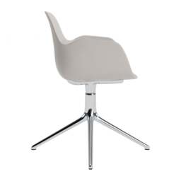 Normann Copenhagen Form Armchair Swivel - 4 Leg - Warm Grey - Aluminium Legs Shell Colour: Warm Grey, Leg Colour: Aluminium - thumbnail 3