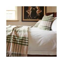Tweedmill Textiles Pure New Wool Cushion - Hex Check - Olive Green - 50cm x 50cm - thumbnail 3