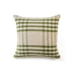 Tweedmill Textiles Pure New Wool Cushion - Hex Check - Olive Green - 50cm x 50cm