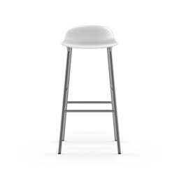 Normann Copenhagen Form Barstool - 75cm - White - Chrome Legs Shell Colour: White, Leg Colour: Chrome - thumbnail 2