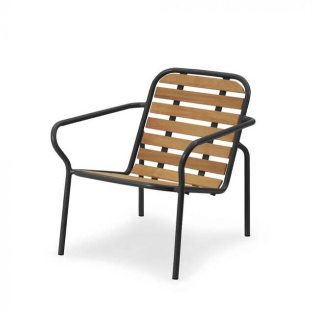 Normann Copenhagen Vig Outdoor Lounge Chair - Robina Wood/Black Steel - image 1