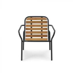 Normann Copenhagen Vig Outdoor Lounge Chair - Robina Wood/Black Steel - thumbnail 2