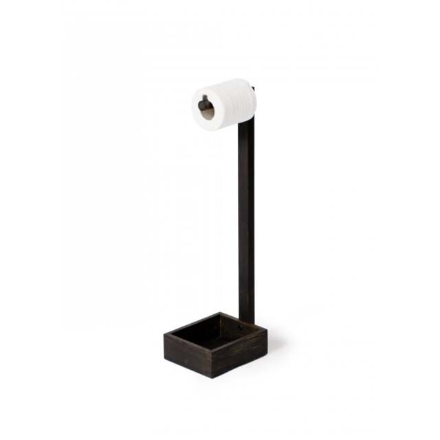 Wireworks Freestanding Toilet Roll Holder - Dark Oak - image 1
