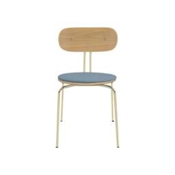 Umage Curious Dining Chair - Oak - Brass Legs - Bright Skies Cushion Leg Colour: Brass Legs, Colour: Bright Skies - thumbnail 2