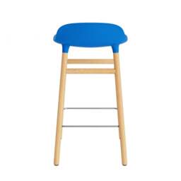 Normann Copenhagen Form Barstool - Wood - 65cm - Bright Blue - Oak Legs Shell Colour: Bright Blue, Leg Colour: Oak - thumbnail 4