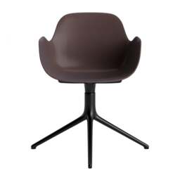 Normann Copenhagen Form Armchair Swivel - 4 Leg - Brown - Black Legs Shell Colour: Brown, Leg Colour: Black - thumbnail 2