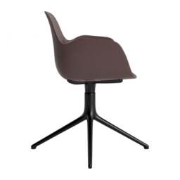 Normann Copenhagen Form Armchair Swivel - 4 Leg - Brown - Black Legs Shell Colour: Brown, Leg Colour: Black - thumbnail 3