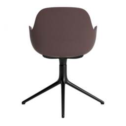 Normann Copenhagen Form Armchair Swivel - 4 Leg - Brown - Black Legs Shell Colour: Brown, Leg Colour: Black - thumbnail 4