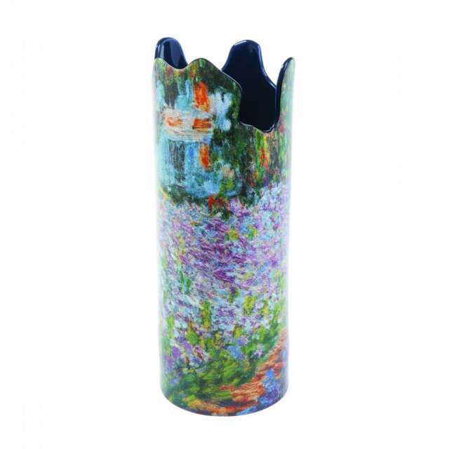 Dartington Crystal Monet - Irises in Garden Vase - image 1