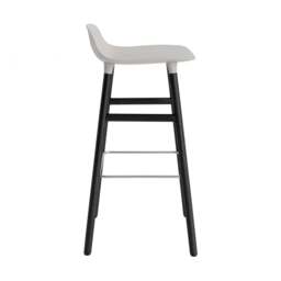 Normann Copenhagen Form Barstool - Wood - 75cm - Warm Grey - Black Oak Legs Shell Colour: Warm Grey, Leg Colour: Black Oak - thumbnail 3