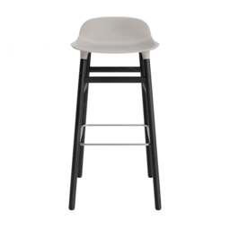 Normann Copenhagen Form Barstool - Wood - 75cm - Warm Grey - Black Oak Legs Shell Colour: Warm Grey, Leg Colour: Black Oak - thumbnail 2