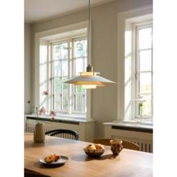 Halo Design Rivoli Pendant Light - O40 Colour: Glossy White/Brass - thumbnail 2