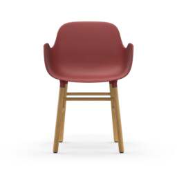 Normann Copenhagen Form Armchair - Red - Oak Legs Shell Colour: Red, Leg Colour: Oak - thumbnail 2