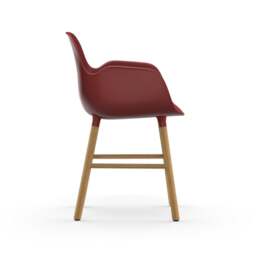 Normann Copenhagen Form Armchair - Red - Oak Legs Shell Colour: Red, Leg Colour: Oak - thumbnail 3