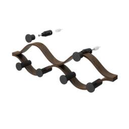 Umbra Montage 6 Hook Coat Rack - Black/Walnut - thumbnail 4