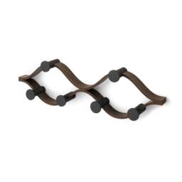 Umbra Montage 6 Hook Coat Rack - Black/Walnut - thumbnail 2