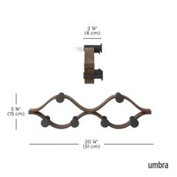Umbra Montage 6 Hook Coat Rack - Black/Walnut - thumbnail 5
