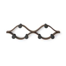 Umbra Montage 6 Hook Coat Rack - Black/Walnut - thumbnail 3
