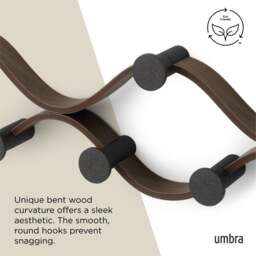 Umbra Montage 6 Hook Coat Rack - Black/Walnut - thumbnail 7