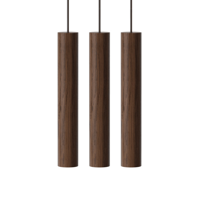 Umage Chimes Cluster 3 Wooden Pendant Lamp - Dark Oak Colour: Dark Oak - image 1