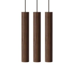 Umage Chimes Cluster 3 Wooden Pendant Lamp - Dark Oak Colour: Dark Oak - thumbnail 1