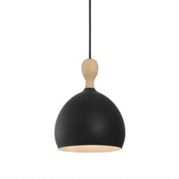 Halo Design Dueodde Metal/Wood Pendant Lamp - O 18cm - Black Size: O 18cm, Colour: Black